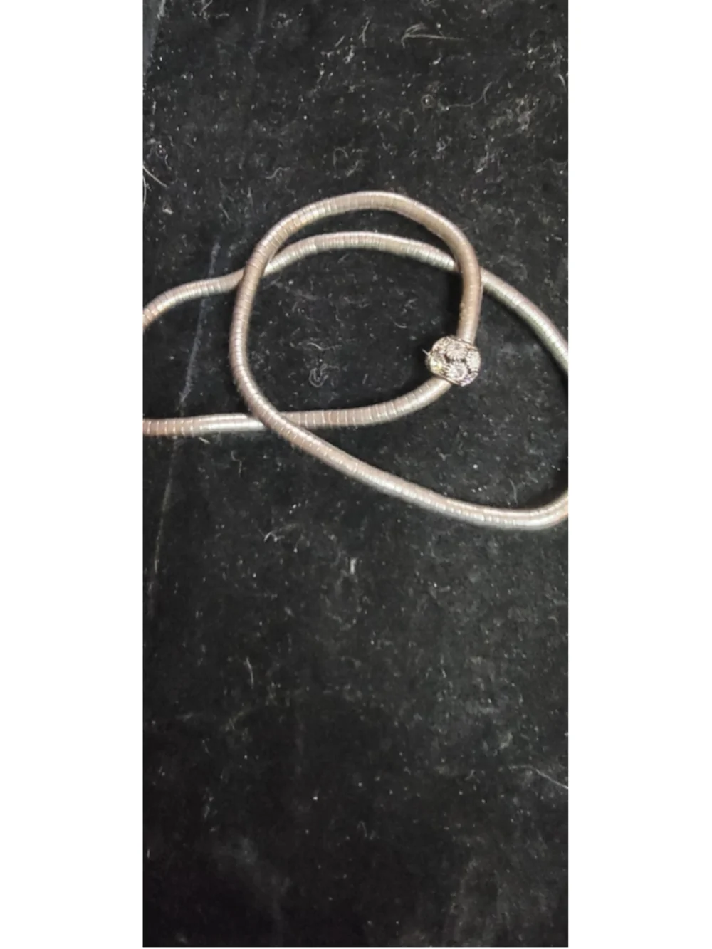 Flexible Coil Necklace / Bendable Memory Wire Choker Silver Tone Modernist Neckl